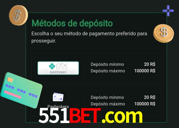 O cassino 551bet.com oferece uma grande variedade de métodos de pagamento
